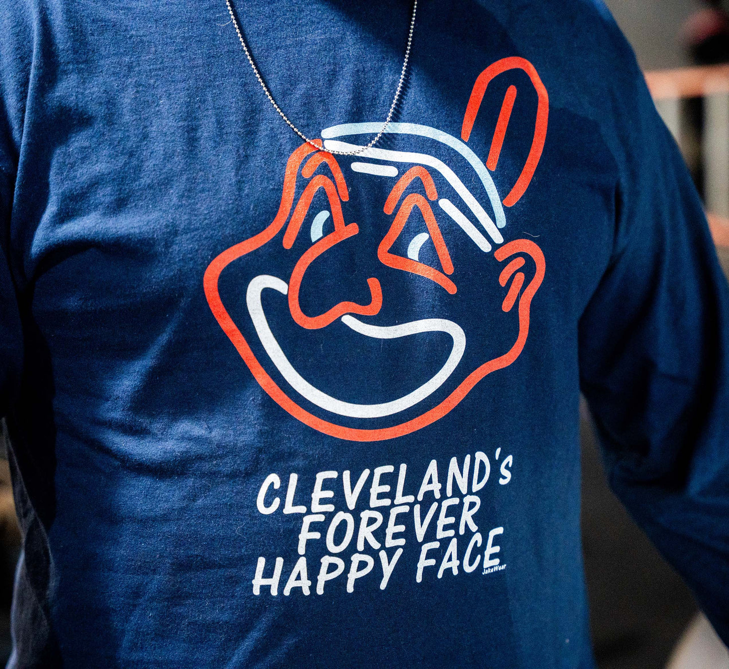 Cleveland Forever Happy Face LONG SLEEVE T-Shirt