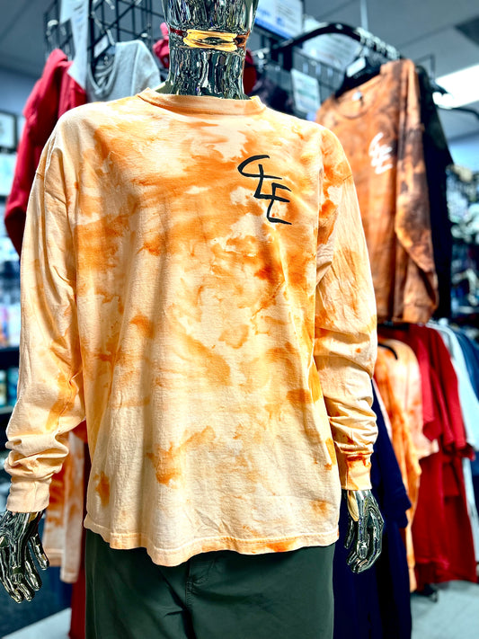 CLE Orange Tie Dye Long Sleeve Shirts
