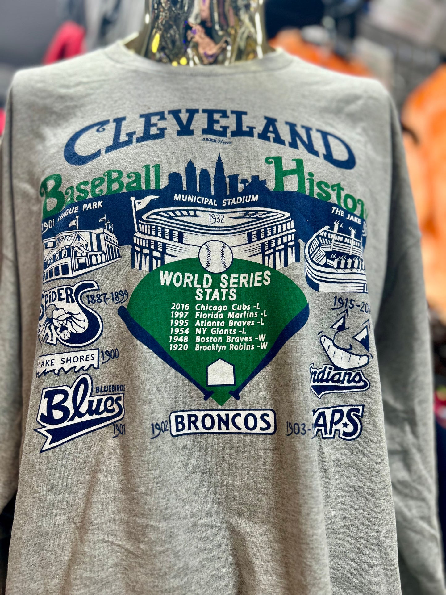 Cleveland Baseball History Crewneck Sweatshirts