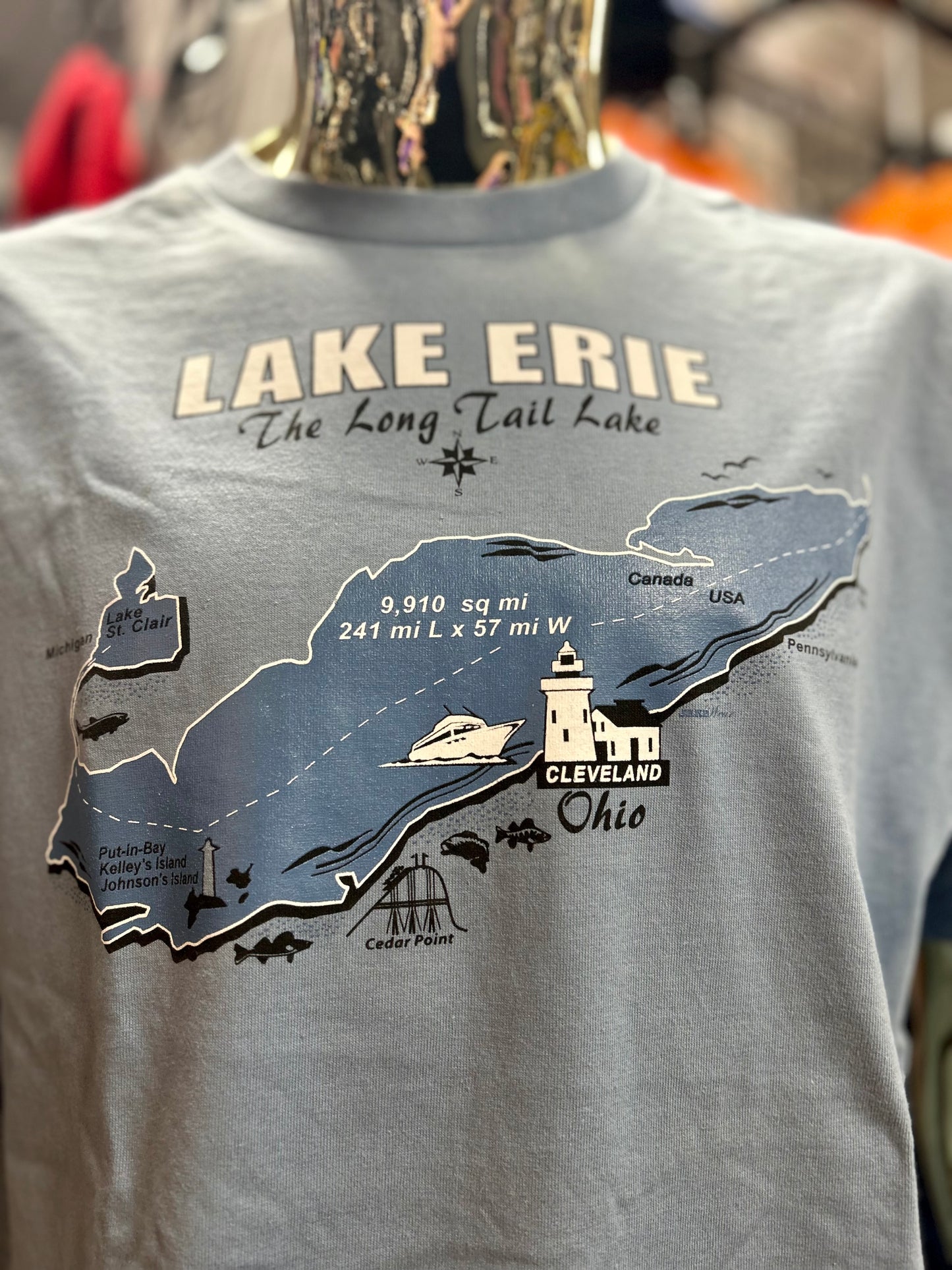 Lake Erie Long Tail Lake T-Shirts