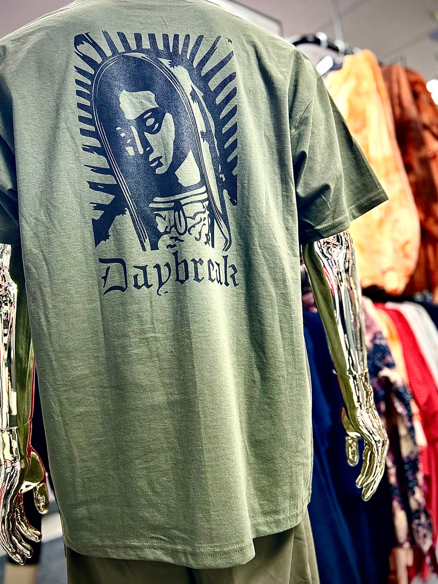 Blessed Mother Short Sleeve T-Shirts Military Green