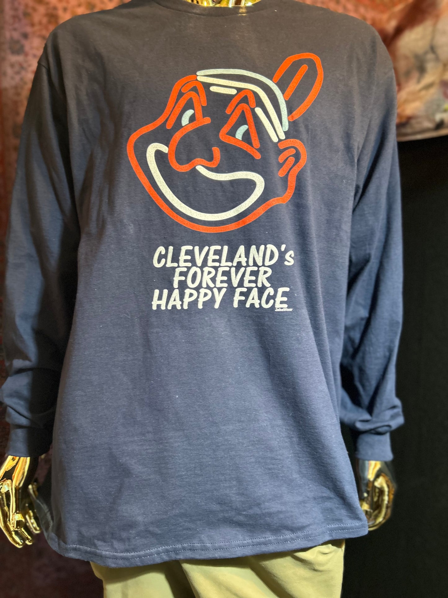 Cleveland Forever Happy Face LONG SLEEVE T-Shirt