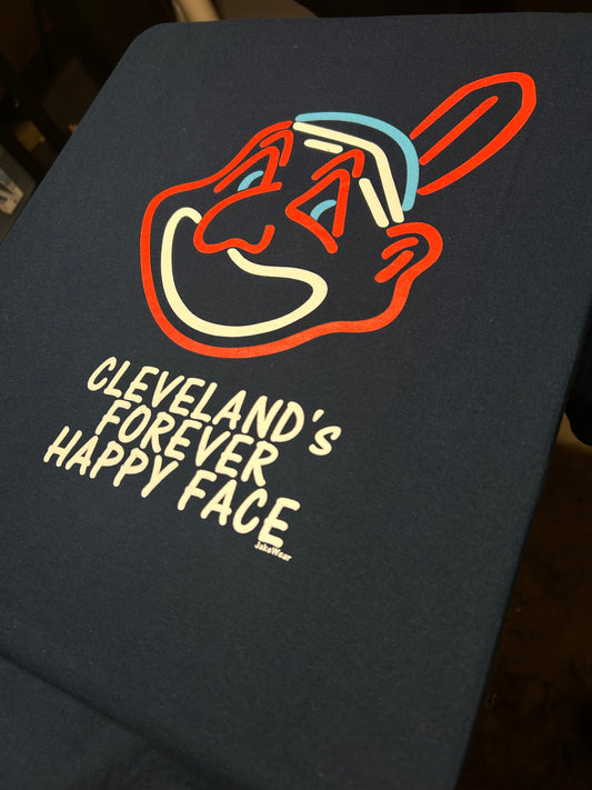 Cleveland Forever Happy Face LONG SLEEVE T-Shirt