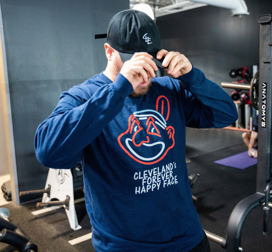 Cleveland Forever Happy Face LONG SLEEVE T-Shirt