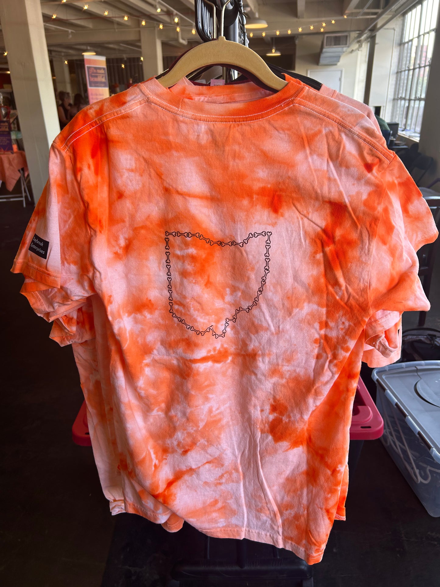 Brown and Orange CLE tie dye short sleeve