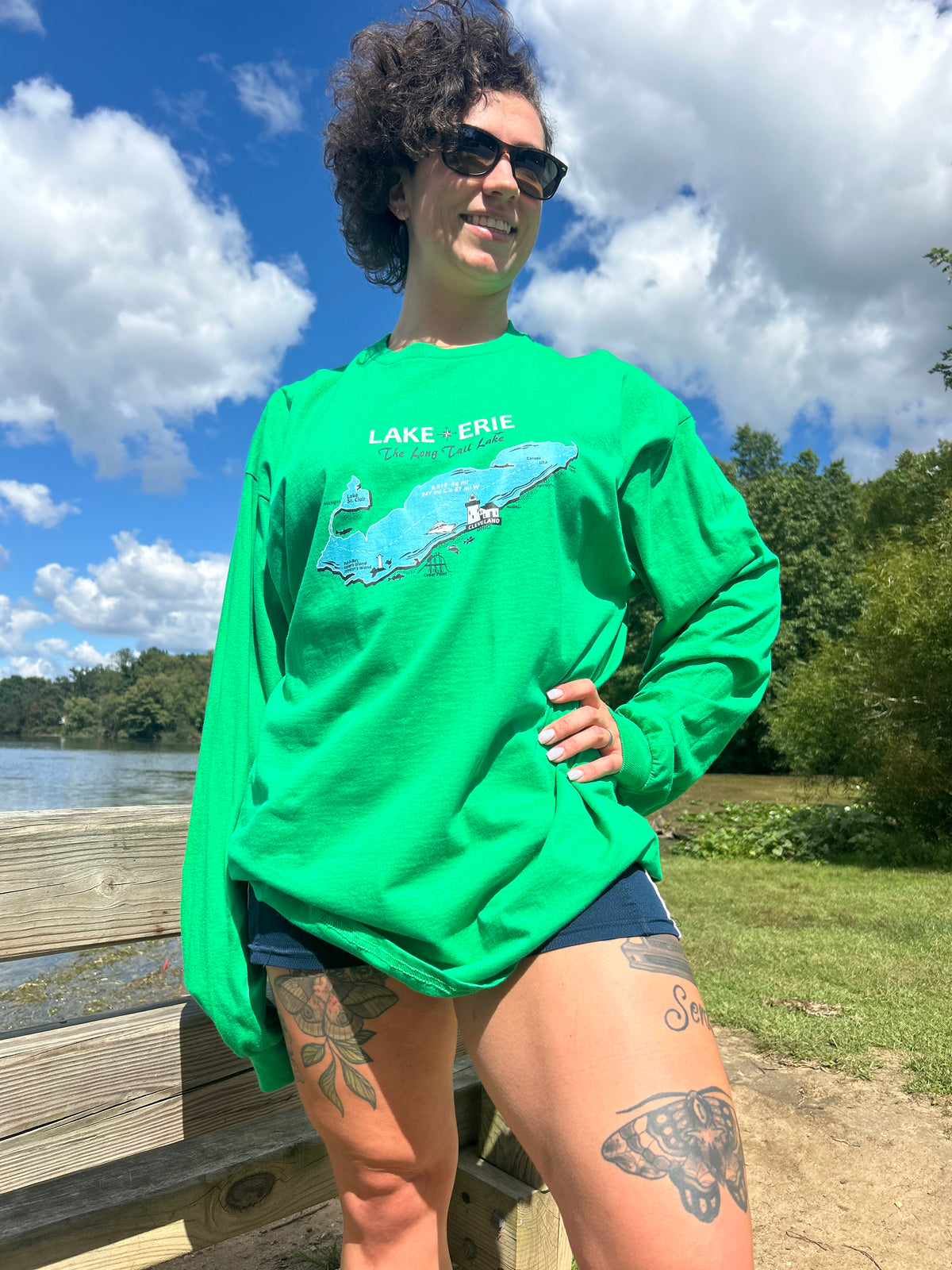 Lake Erie Long Tail Lake Long Sleeve JakeWear T-Shirts