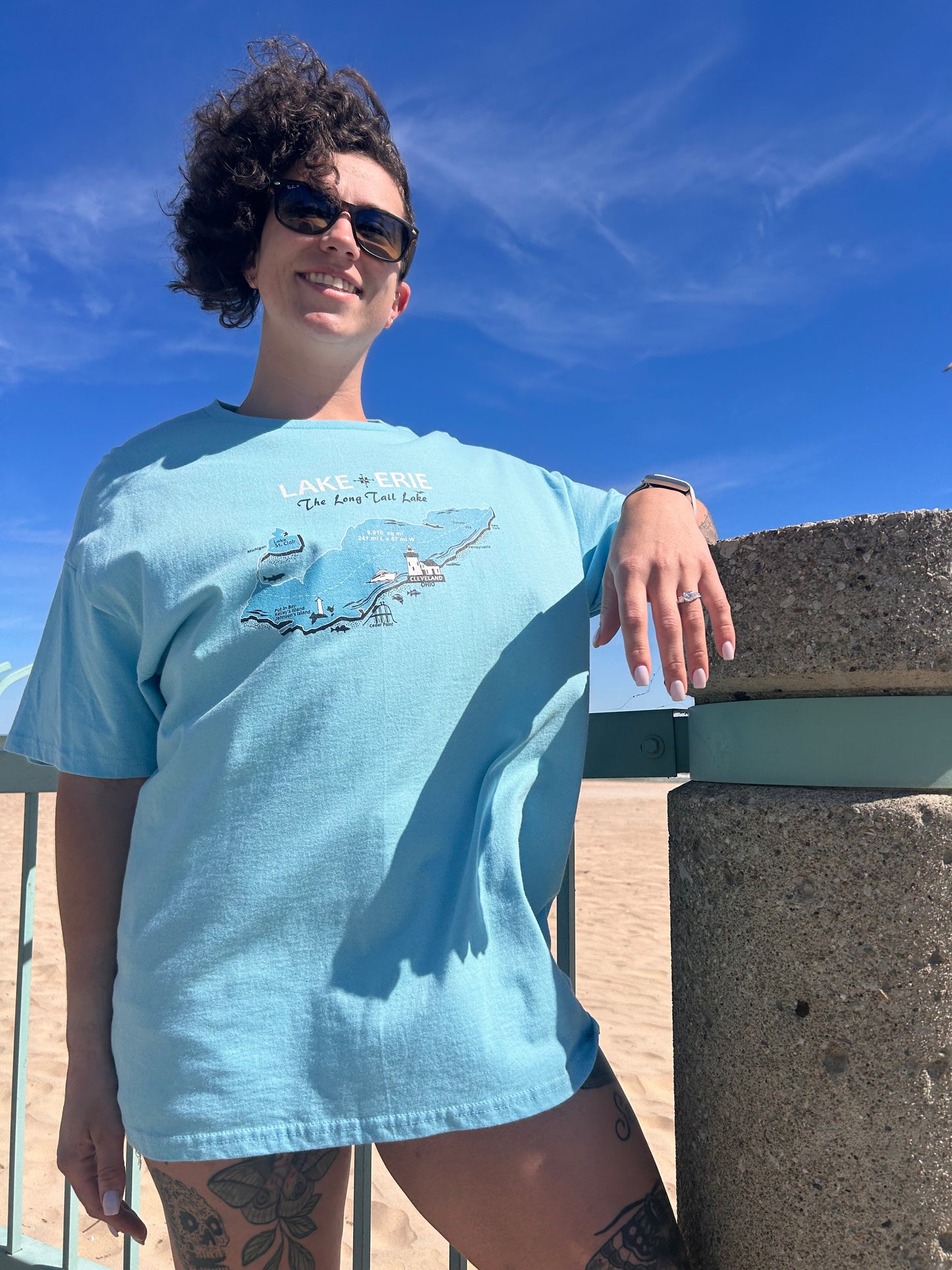 Lake Erie Long Tail Lake Short Sleeve T-Shirts