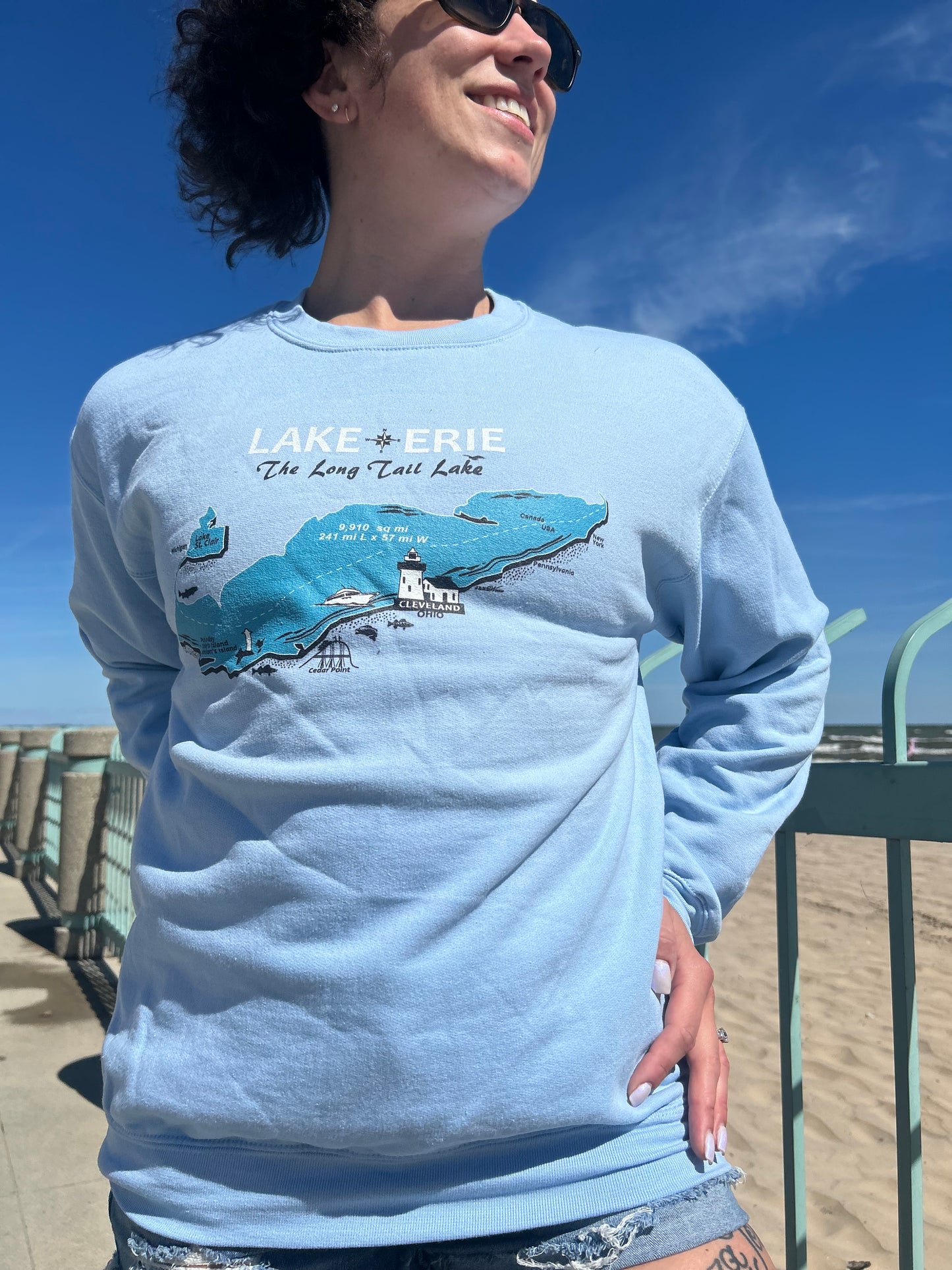 Lake Erie Long Tail Lake Crewneck JakeWear Sweatshirts