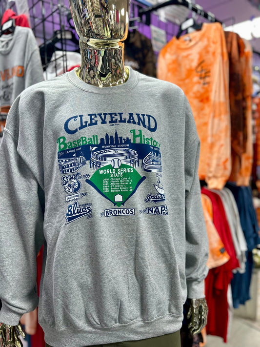 Cleveland Baseball History Crewneck Sweatshirts