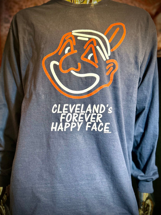 Cleveland Forever Happy Face LONG SLEEVE T-Shirt
