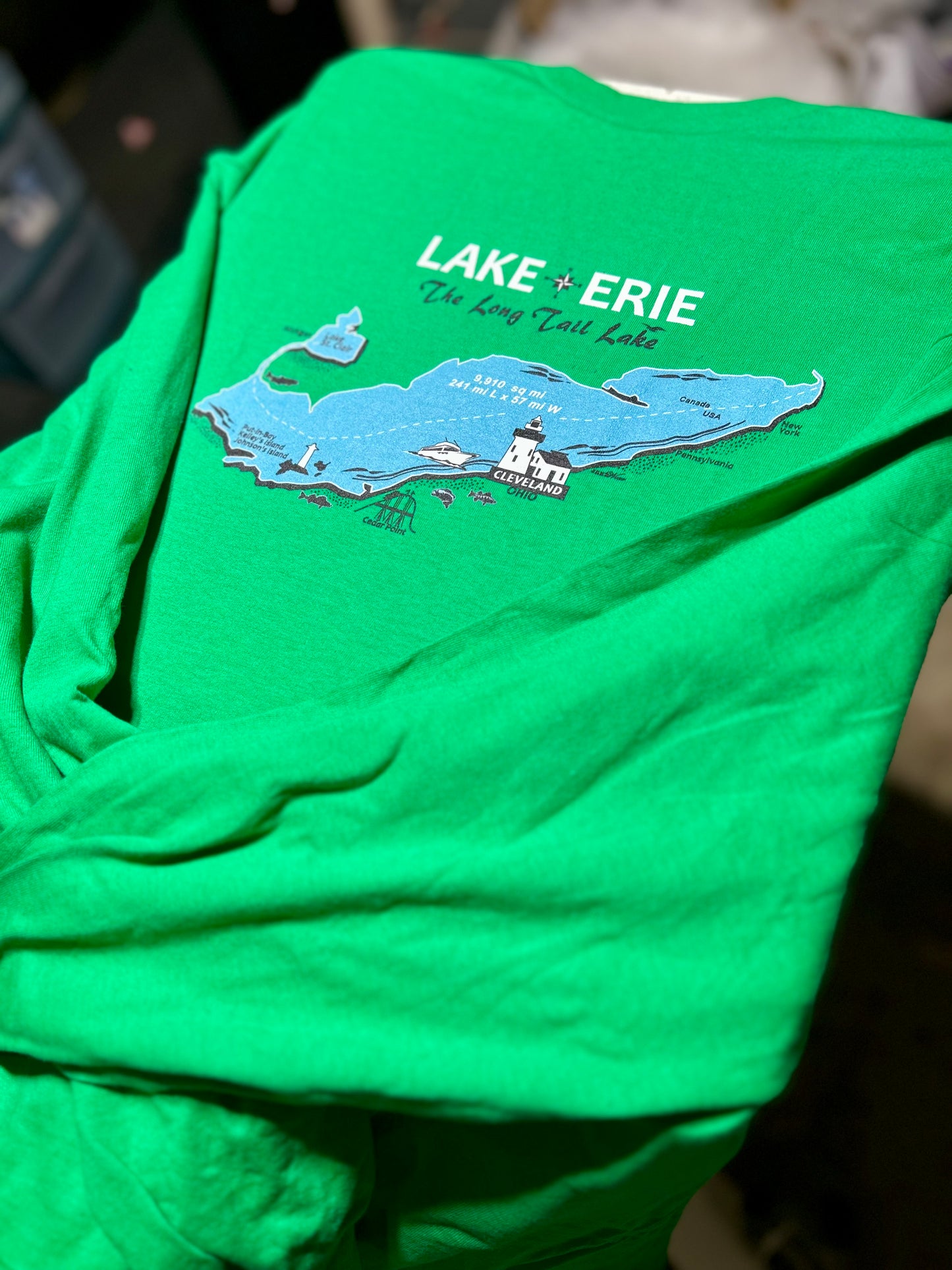 Lake Erie Long Tail Lake Long Sleeve JakeWear T-Shirts