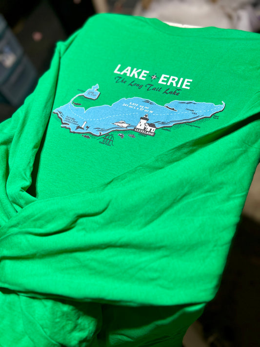 Lake Erie Long Tail Lake Long Sleeve JakeWear T-Shirts
